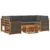 vidaXL Outdoor-Sofagarnitur mit Kissen 7 pcs Natur und Anthrazit