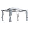 vidaXL Pavillon mit Vorh&auml;ngen & LED-Lichterkette 400x300 cm Creme Alu