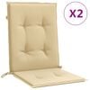 vidaXL Niedriglehner-Auflagen 2 Stk. Melange Beige 100x50x4 cm Stoff