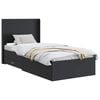 vidaXL Bettgestell mit Stauraum und Kopfteil Schwarz 75 x 190 cm