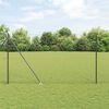 vidaXL Zaunpfosten Grau 10 x 1,5 m (25 mm Maschen) Stahl und PVC