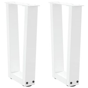 vidaXL Couchtischbeine V-Form 2 Stück Weiß 28x(42-43,3) cm Stahl