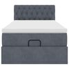 vidaXL Ottoman-Bett mit Matratze Dunkelgrau 90x200 cm Samt