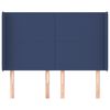 vidaXL Kopfteil mit Ohren Blau 147x16x118/128 cm Stoff