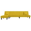 vidaXL Schlafsofa in L-Form Gelb 255x140x70 cm Samt