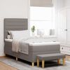vidaXL Boxspringbett mit Matratze Taupe 100 x 200 cm Stoff