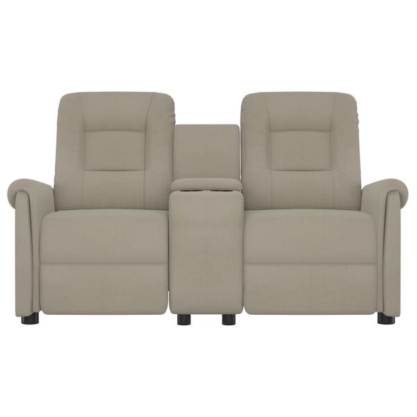 vidaXL Relaxsofa 2-Sitzer mit Getr&auml;nkehalter Hellgrau