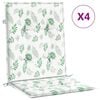 vidaXL Niedriglehner-Auflagen 4 Stk. Blattmuster Stoff