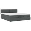 vidaXL Ottoman-Bett mit Matratze Dunkelgrau 200x200 cm Stoff