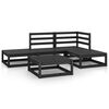 vidaXL 5-tlg. Garten-Lounge-Set Schwarz Massivholz Kiefer