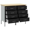 vidaXL Werkbank mit Schubladen 2 pcs Schwarz und Grau 100 x 55 x 85 cm