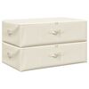 vidaXL Aufbewahrungsboxen 2 Stk. Stoff 70x40x18 cm Creme