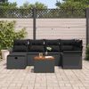 vidaXL Gartensofa-set mit Kissen 7 pcs Schwarz Poly Rattan