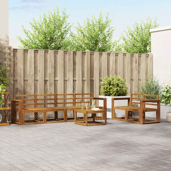 vidaXL Outdoor-Sofagarnitur 7 pcs Natur Massivholz Akazie