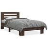 vidaXL Bettgestell Braun Eichen-Optik 90x190 cm Holzwerkstoff Metall