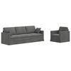 vidaXL Sofa Set 2 Stk. Dunkelgrau Samt