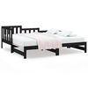 vidaXL Tagesbett Ausziehbar Schwarz 2x(80x200) cm Massivholz Kiefer