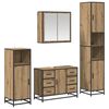 vidaXL Badezimmerm&ouml;bel-Set mit Regal 4 pcs Artisan-Eiche Holzwerkstoff
