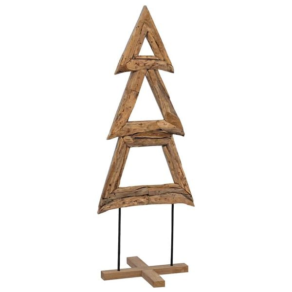 vidaXL Weihnachtsbaum mit St&auml;nder Braun 90 cm Massivholz Teak