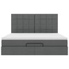 vidaXL Ottoman-Bett mit Matratze & LEDs Dunkelgrau 180x200 cm Stoff