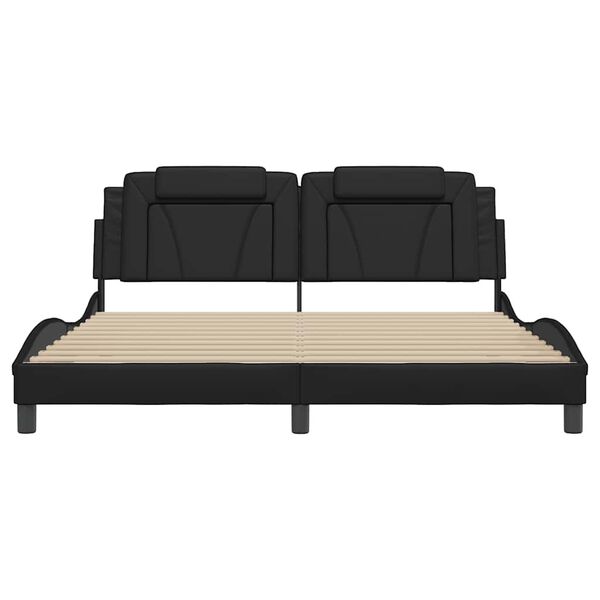 vidaXL Bettgestell "Viana" ohne Matratze Schwarz 180x200 cm Kunstleder