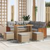 vidaXL Garten-Sofa-Set mit Kissen 9 pcs Beige und Hellgrau