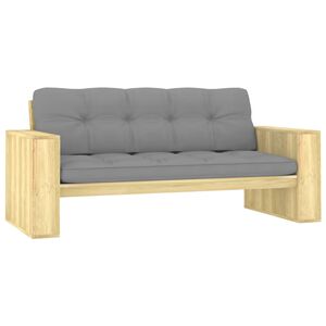 vidaXL Gartenbank mit Grauen Kissen 179 cm Kiefernholz Impr&auml;gniert