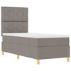 vidaXL Boxspringbett mit Matratze mit Kopfteil Taupe 80 x 200 cm Stoff