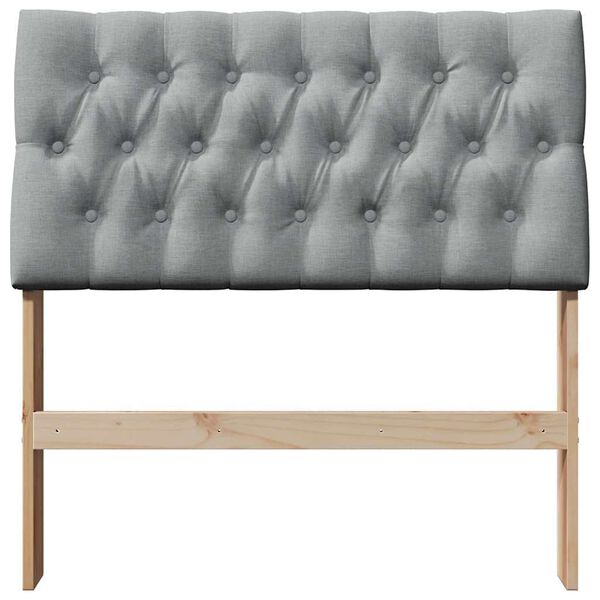 vidaXL Gepolstertes Kopfteil Hellgrau 90 cm Massives Kiefernholz