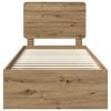 vidaXL Bettrahmen mit Kopfteil Kunsthandwerk Eiche 100 x 200 cm