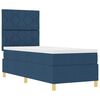 vidaXL Boxspringbett mit Matratze mit Kopfteil Blau 80 x 200 cm Stoff