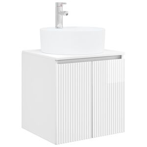 vidaXL Wandmontierte Waschtisch Hochglanz Wei&szlig; 49,5 x 44,5 x 65 cm