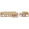 vidaXL Outdoor-Sofagarnitur mit Kissen 7 pcs Natur und Beige