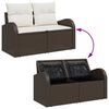 vidaXL Sofa Set mit Kissen 4 pcs Braun und Wei&szlig; Poly-Rattan