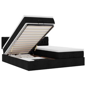 vidaXL Ottoman-Bett mit Matratzen Schwarz 160x200 cm Stoff
