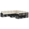 vidaXL Gartensofa-set 12 stk. Schwarz und Cremewei&szlig; Poly-Rattan