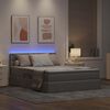 vidaXL Bett mit Stauraum und LED mit Matratze Taupe 140 x 200 cm Stoff