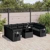 vidaXL 10-tlg. Garten-Sofagarnitur mit Kissen Schwarz Poly Rattan