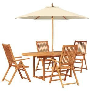 vidaXL Essgruppe f&uuml;r drau&szlig;en mit Sonnenschirm 6 stk. 4-Sitzer