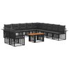 vidaXL Gartensofa-set 12 stk. Schwarz und Dunkelgrau 100 x 55 x 73 cm