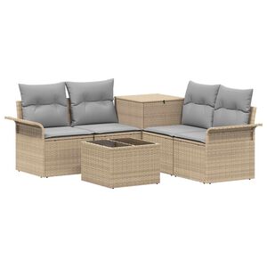 vidaXL Sofa Set 6 stk. 4-Sitzanzahl Beige und Hellgrau