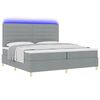 vidaXL LED Boxspringbett mit Matratze Hellgrau 200 x 200 cm Stoff
