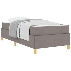 vidaXL Bettrahmen mit Matratze Taupe 90 x 200 cm Stoff
