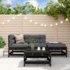vidaXL 4-tlg. Garten-Lounge-Set mit Kissen Schwarz Massivholz
