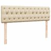 vidaXL Ottoman-Bett mit Matratzen Creme 160x200 cm Stoff