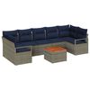 vidaXL Gartensofa-set mit Kissen 8 pcs Grau Poly-Rattan