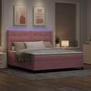 vidaXL Boxspringbett mit Matratze mit LED Rosa 180 x 200 cm Samt