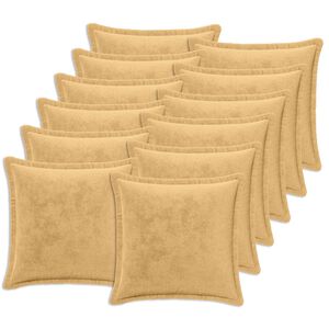 vidaXL Wurfkissen 12 stk. HOUTEN Taupe 40 x 40 cm Flanell