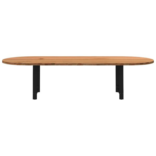 vidaXL Esstisch Hellbraun 320x120x74 cm Massivholz Eiche Oval