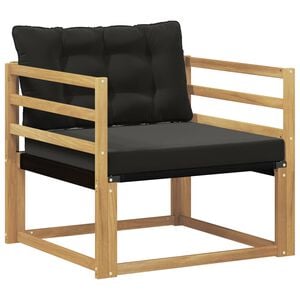 vidaXL Outdoor-Sofagarnitur Massives Akazienholz und Textilene Wei&szlig;